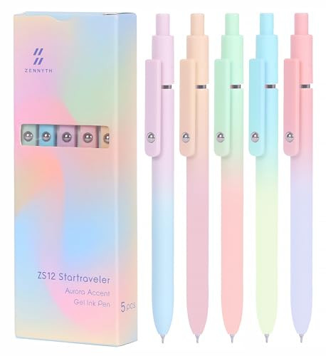FIOVER Gel Pens, 5pcs Black Ink Medium Point 0.7mm Smooth Writing Pens | Amazon (US)