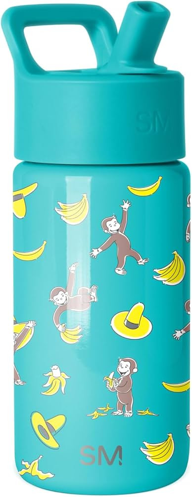 Simple Modern Curious George Kids Water Bottle with Straw Lid | 14oz Insulated Stainless Steel Ki... | Amazon (US)