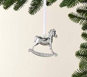 Baby's First Christmas Rocking Horse Silver Keepsake Ornament | Pottery Barn Kids