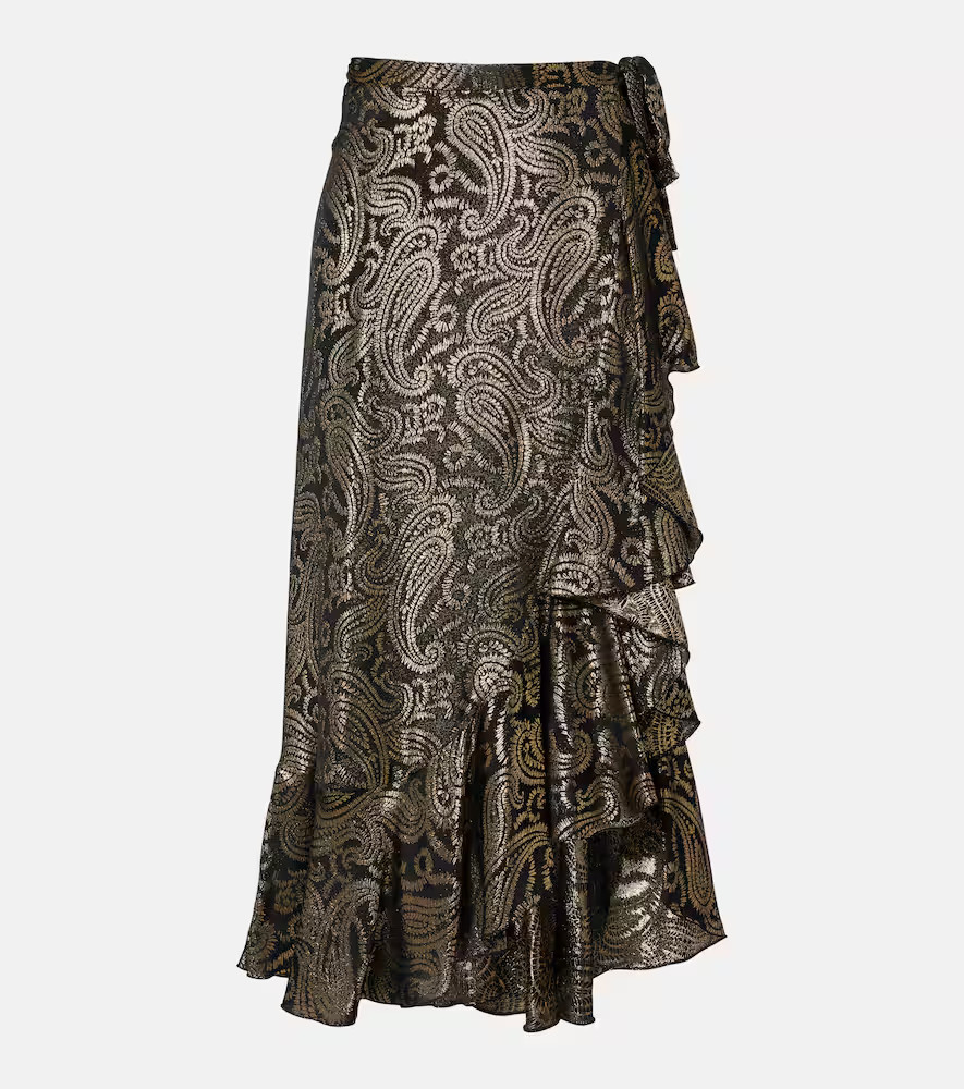 Etro Paisley ruffled silk-blend midi skirt | Mytheresa (US/CA)
