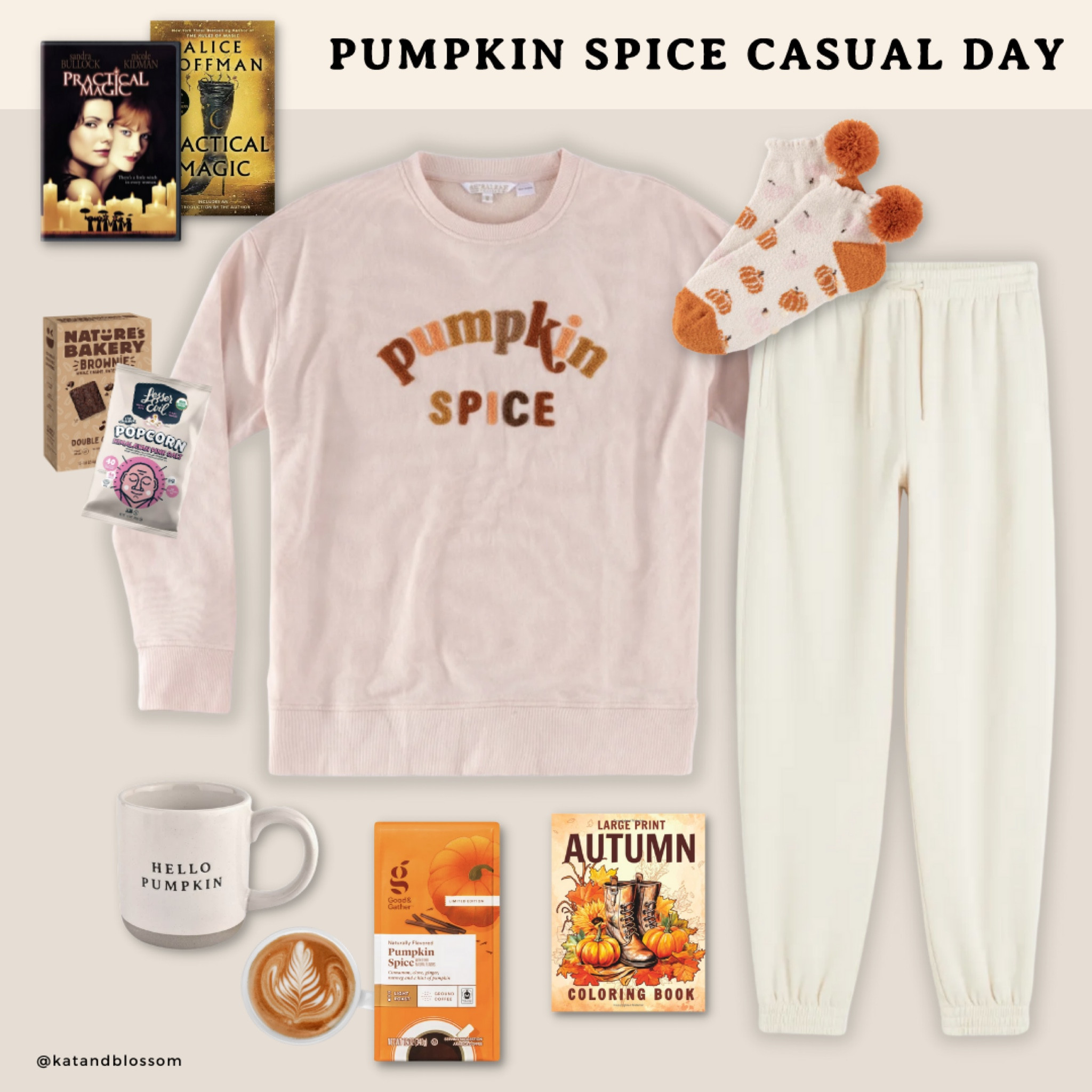 Fall Pumpkin Spice Sweatshirt Lounge Casual Day Outfit. Get cozy with a book or movie and relax! 

#LTKSeasonal #LTKstyletip #LTKFind