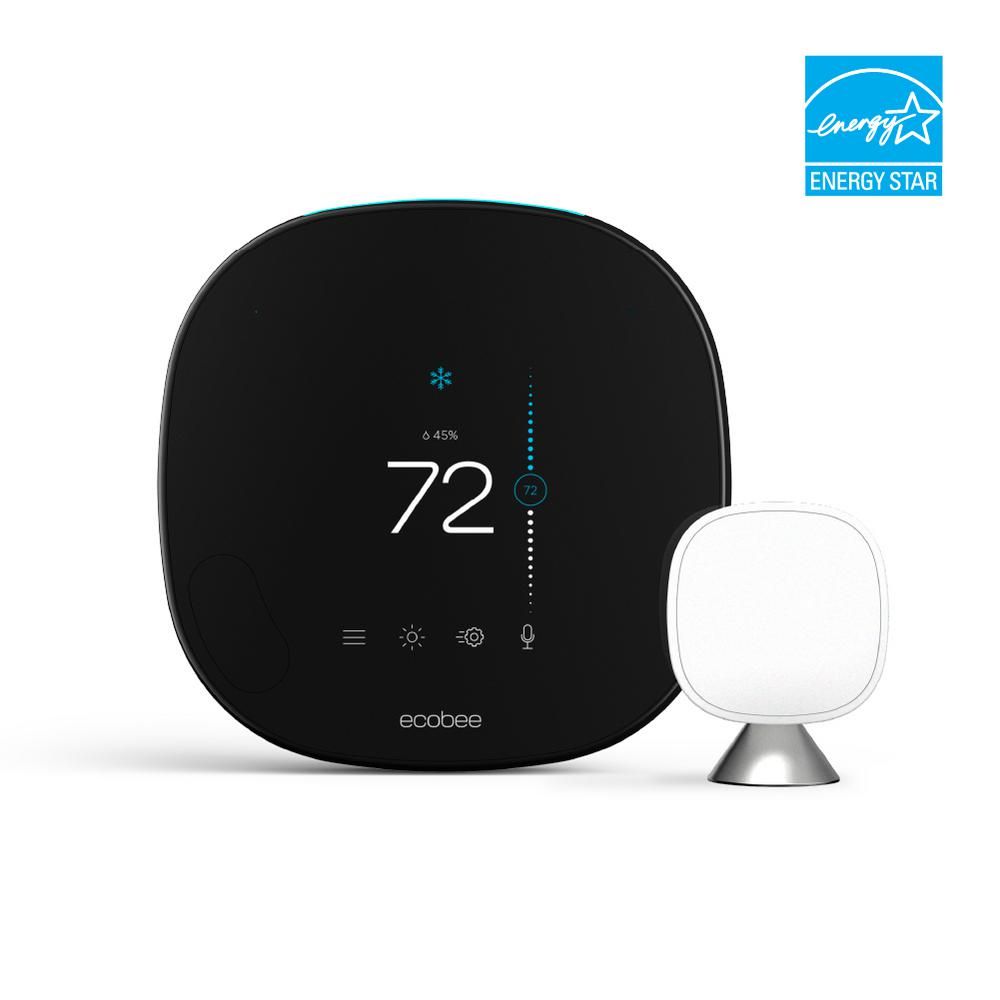 ecobee SmartThermostat with Voice Control, Black | The Home Depot
