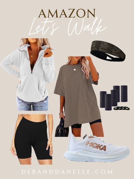 An Amazon-inspired activewear outfit for our daily walks. With the weather finally warning up, we have to do some layering. #activewear #springoutfit #summeroutfit #walkingshoes 

#LTKfitness #LTKmidsize #LTKActive