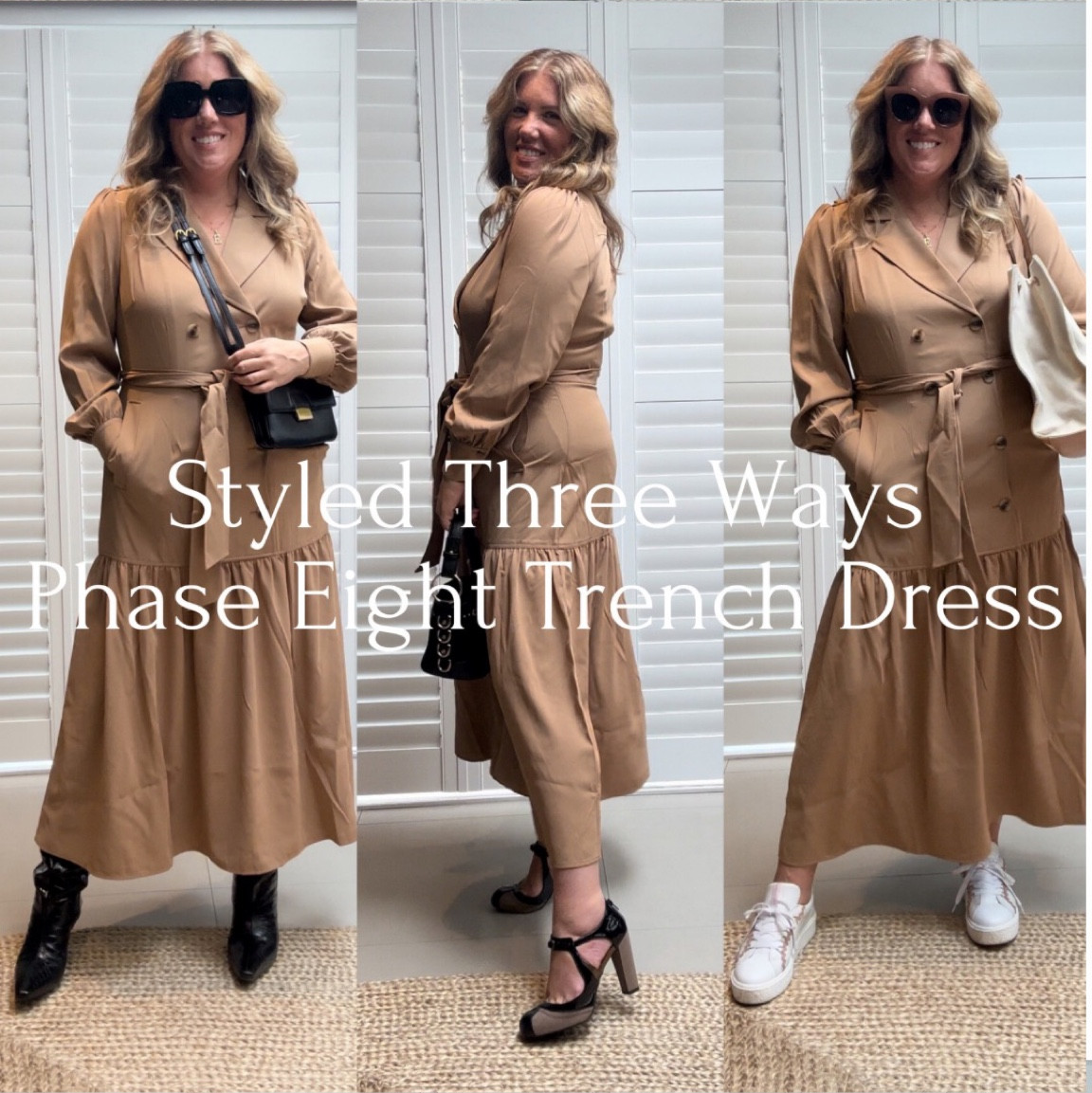 Trench coat dress, styling ideas, knee high boots 

#LTKstyletip #LTKSeasonal #LTKover40