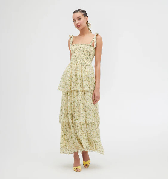 The Elise Nap Dress - Yellow Basketweave Vine | Hill House Home