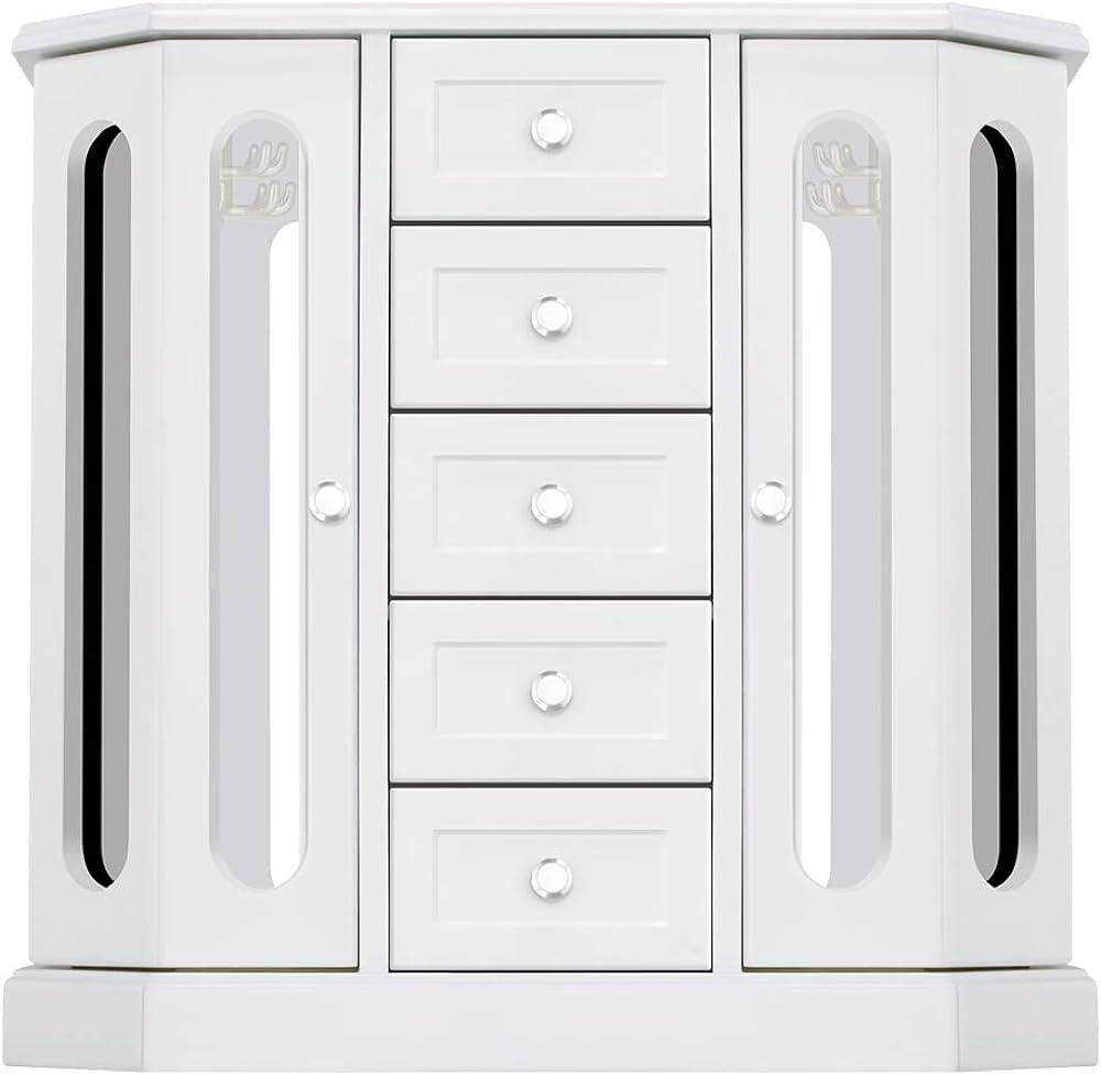 RR ROUND RICH DESIGN Jewelry Box - Made of Solid Wood with Cabinet Type 5 Drawers Organizer and 2... | Amazon (US)