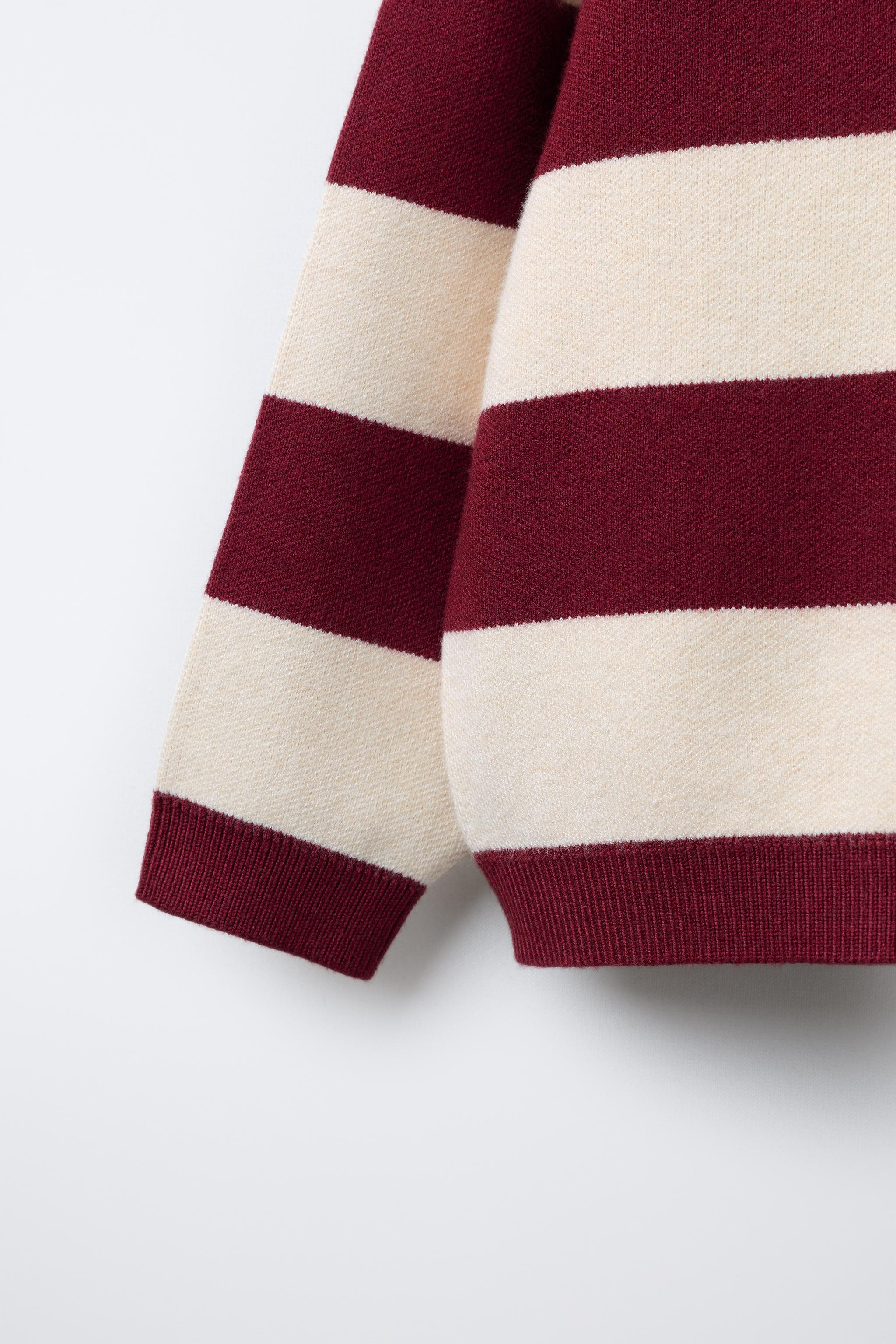 STRIPED VARSITY KNIT POLO SHIRT | Zara US