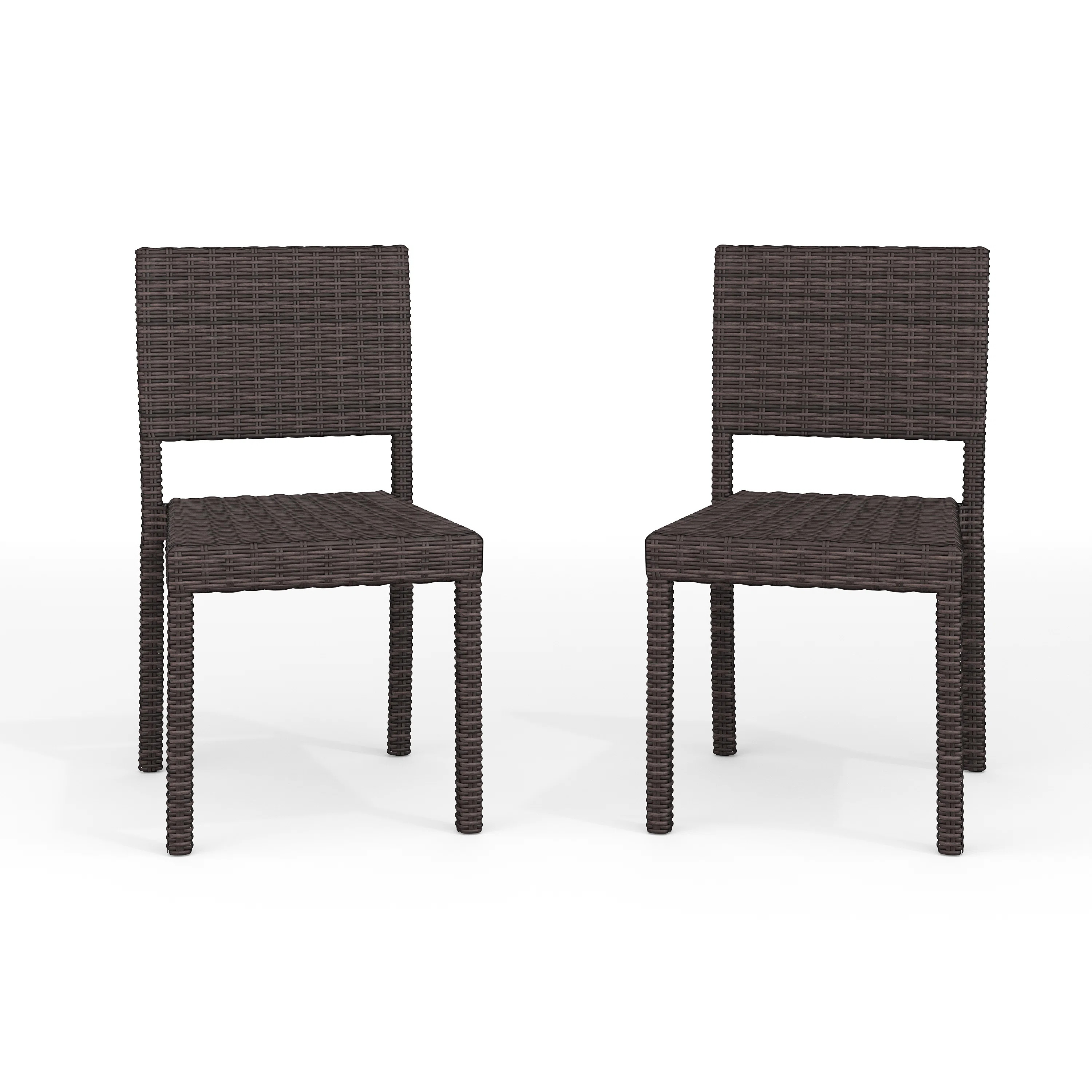 Martha Stewart Bedford Outdoor Rattan Wicker Stackable Side Dining Chairs (Set of 2) | Wayfair North America