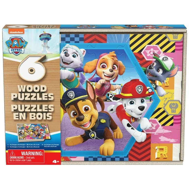 Spin Master Games, 6-Pack Of Paw Patrol Wood Jigsaw Puzzles for Kids Ages 3 and up | Walmart (US)
