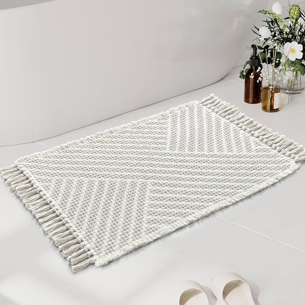H.VERSAILTEX Waffle Bath Mat Super Absorbent Boho Bath Mat Non Slip Bath Rugs for Bathroom Floor ... | Amazon (US)