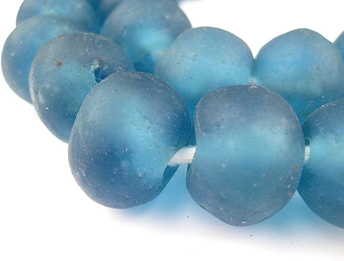 Jumbo Recycled Glass Beads - Beaded Wall Hangings - Extra Large African Sea Glass Beads 21-25mm -... | Amazon (US)