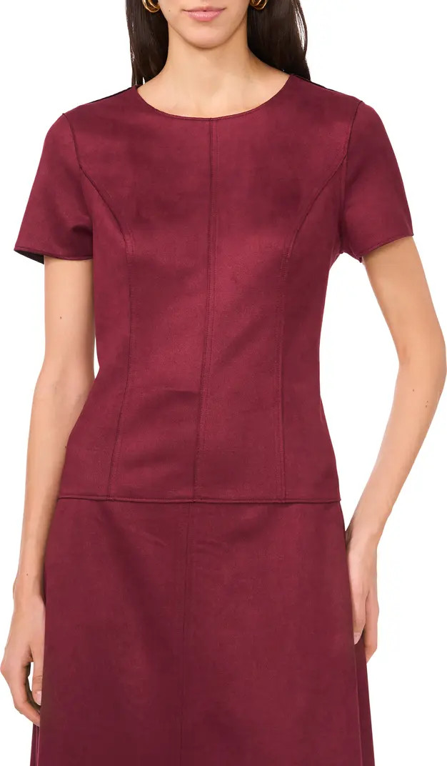 Vince Camuto Cap Sleeve Faux Suede Top | Nordstrom | Nordstrom