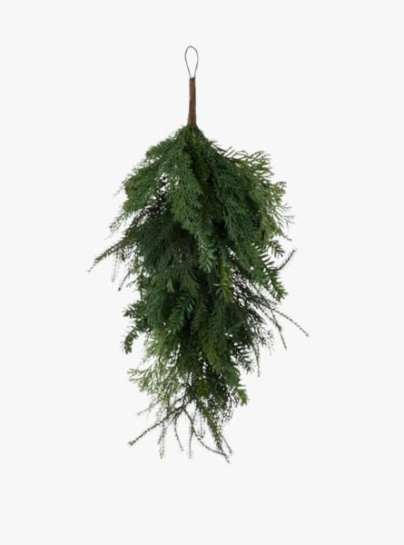 Mixed Pine and Juniper Teardrop 30 Inch, Artificial Greenery with Realistic Pine Branches and Jun... | Amazon (US)