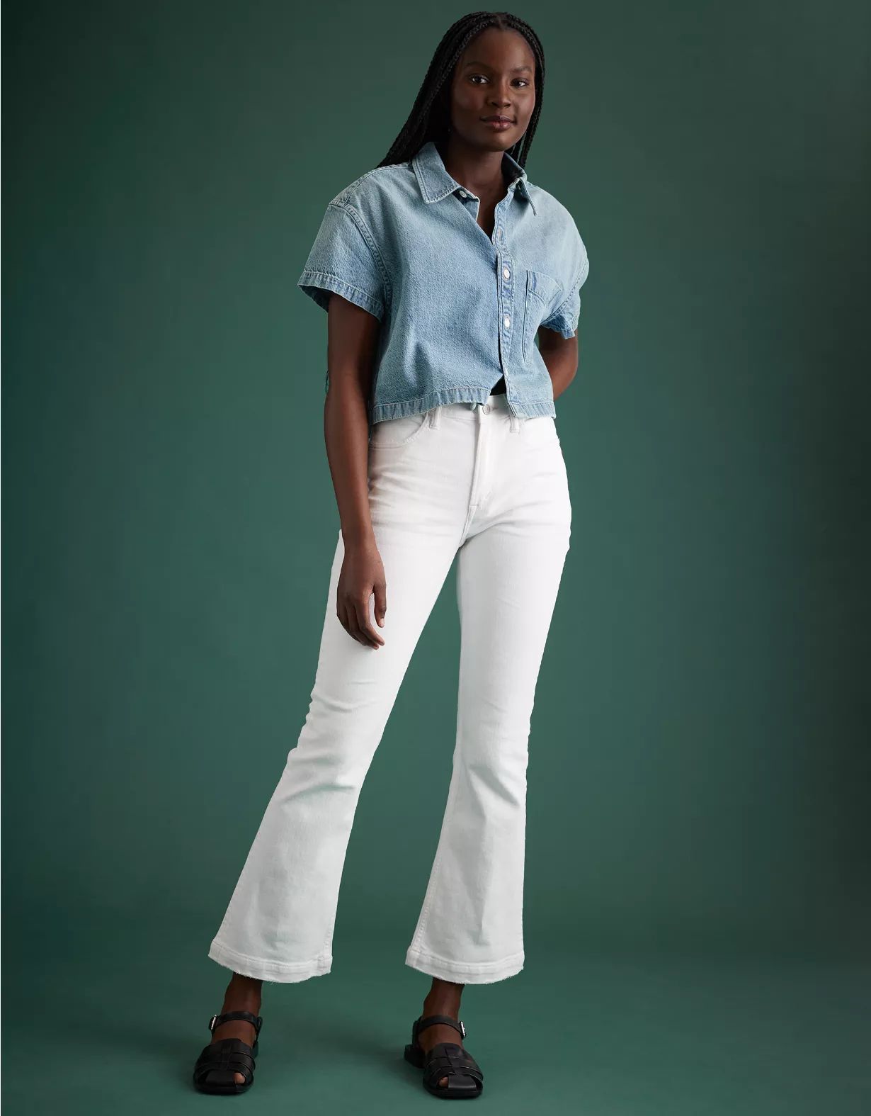 AE77 Premium Crop Flare Jean | American Eagle Outfitters (US & CA)
