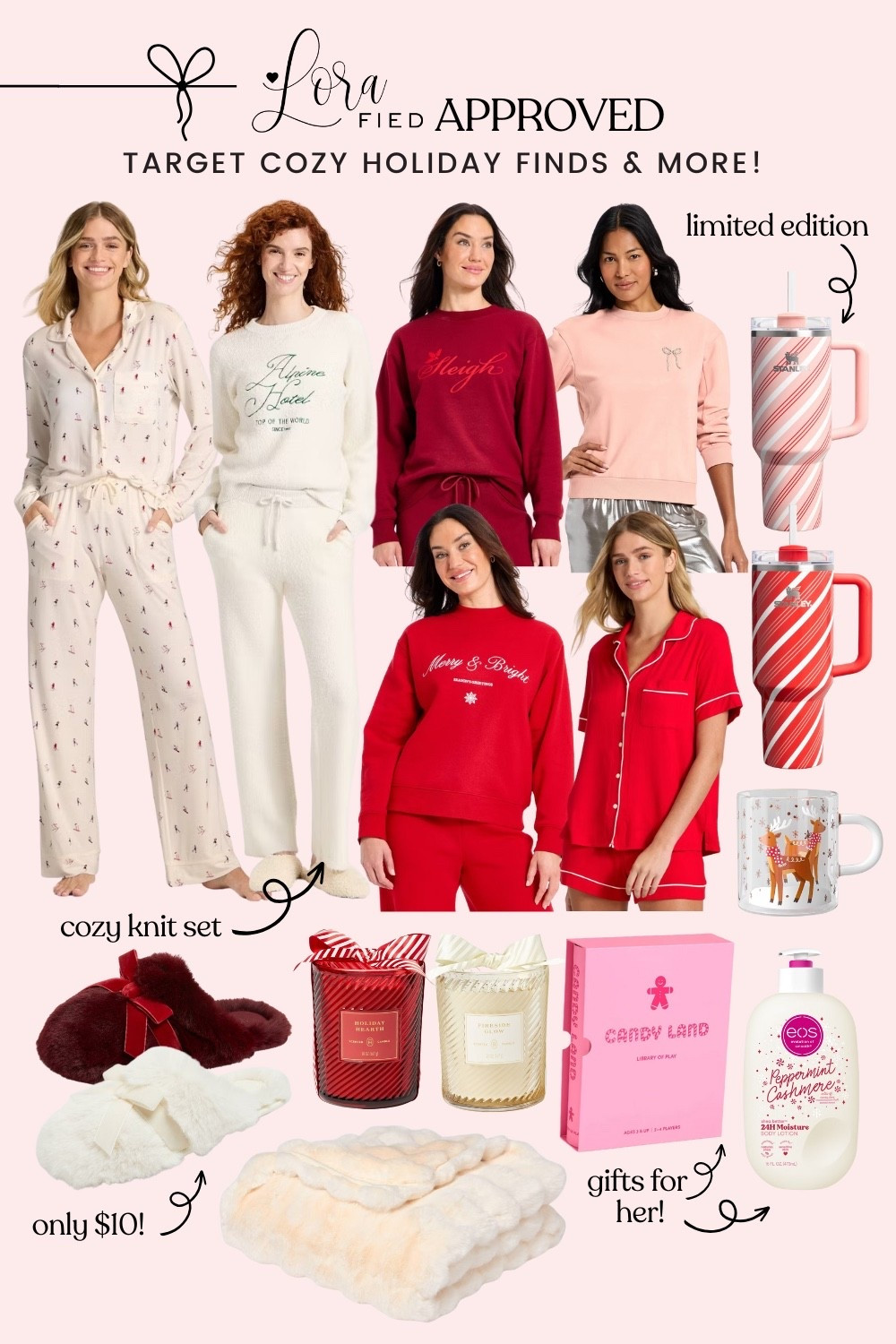 Cozy holiday picks from Target! From lounging to gifting, these guys are perfect for the holiday season!✨✨❤️

target holiday fashion, christmas pajamas, target gift ideas, gifts for her, cozy holiday, target matching sets, target loungewear, festive loungewear 

#LTKHoliday #LTKGiftGuide #LTKSeasonal