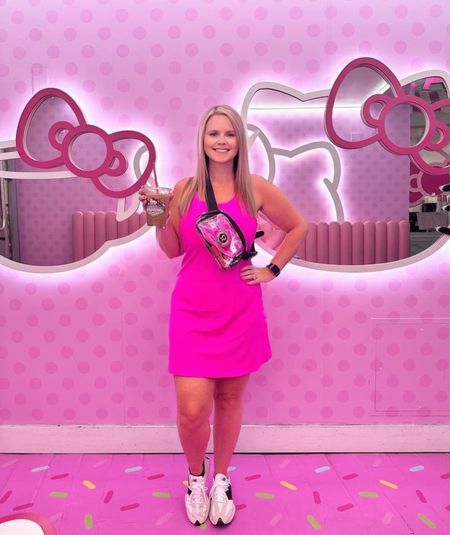 While in Vegas visiting the Hello Kitty shop I wore my pink of course! I love this pink athletic dress with the built in shorts. The clear Lululemon belt bag matches everything and these New Balance sneakers are so comfy! 

#LTKstyletip #LTKfindsunder50 #LTKSale