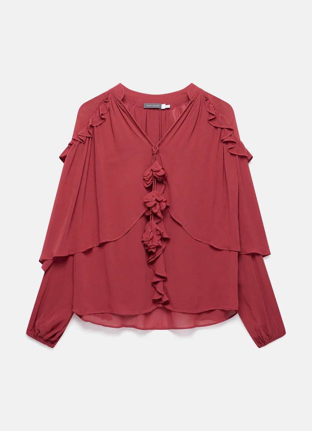 Pink Ruffle Layered Blouse | Mint Velvet