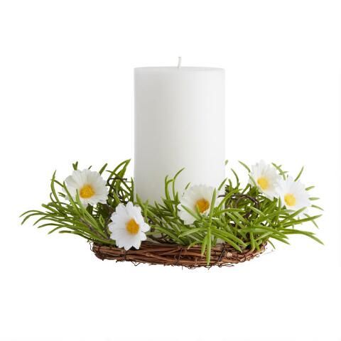 Faux Daisy Wreath Candle Ring | World Market