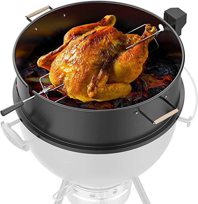 Rotisserie for Weber Grill 22 Inch and 22 1/2" Charcoal Kettle Black Coated Steel Rotisserie Kit ... | Amazon (US)