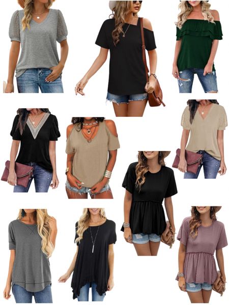 10 Women’s Tops from Amazon to spruce up your wardrobe this summer.  T-shirts, off shoulder, one shoulder and cold shoulder options. Trendy puff short sleeves. Lace and sheer sleeves too. Tunic styles that are great for leggings.  #womenstops #fashionover50 #Amazonfashion 


#LTKstyletip #LTKunder50 #LTKFind
