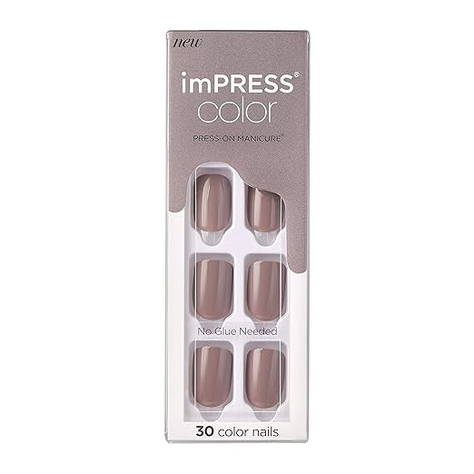Amazon.com: KISS imPRESS Color Press-On Manicure, Gel Nail Kit, PureFit Technology, Short Length,... | Amazon (US)
