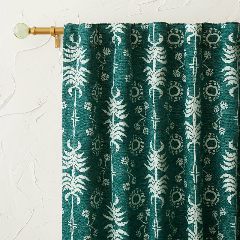 1pc Blackout Palm Frond Chenille Jacquard Curtain Panel - Opalhouse™ designed with Jungalow™ | Target