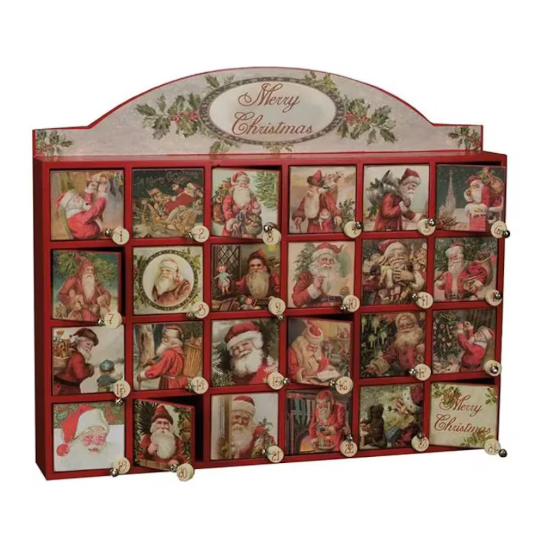 Vintage Retro Santa Christmas Countdown Box - Etsy | Etsy (US)