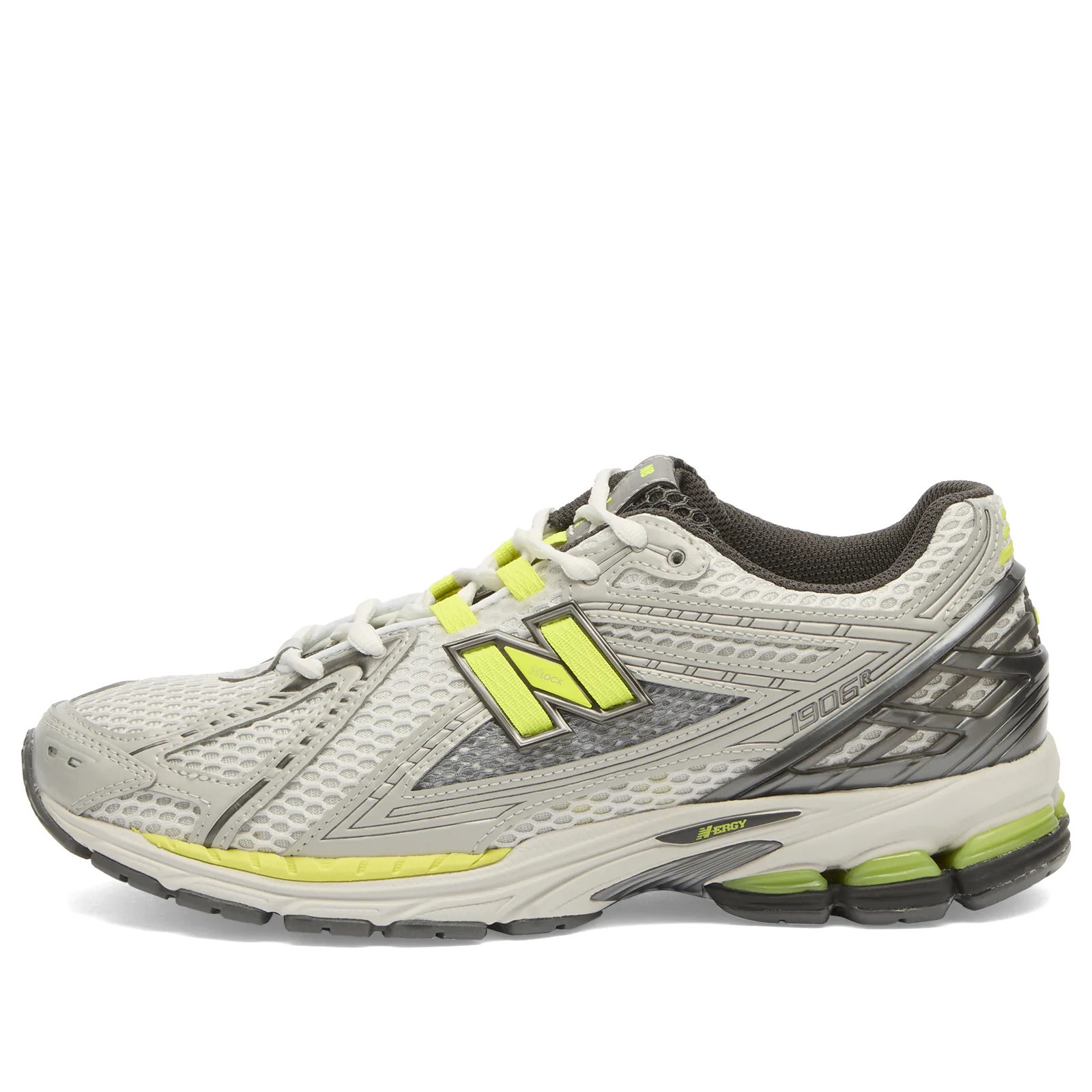 New Balance 1906 Sneaker in Light Silver Metallic/Alkaline Green, Size UK 6.5 | END. Clothing