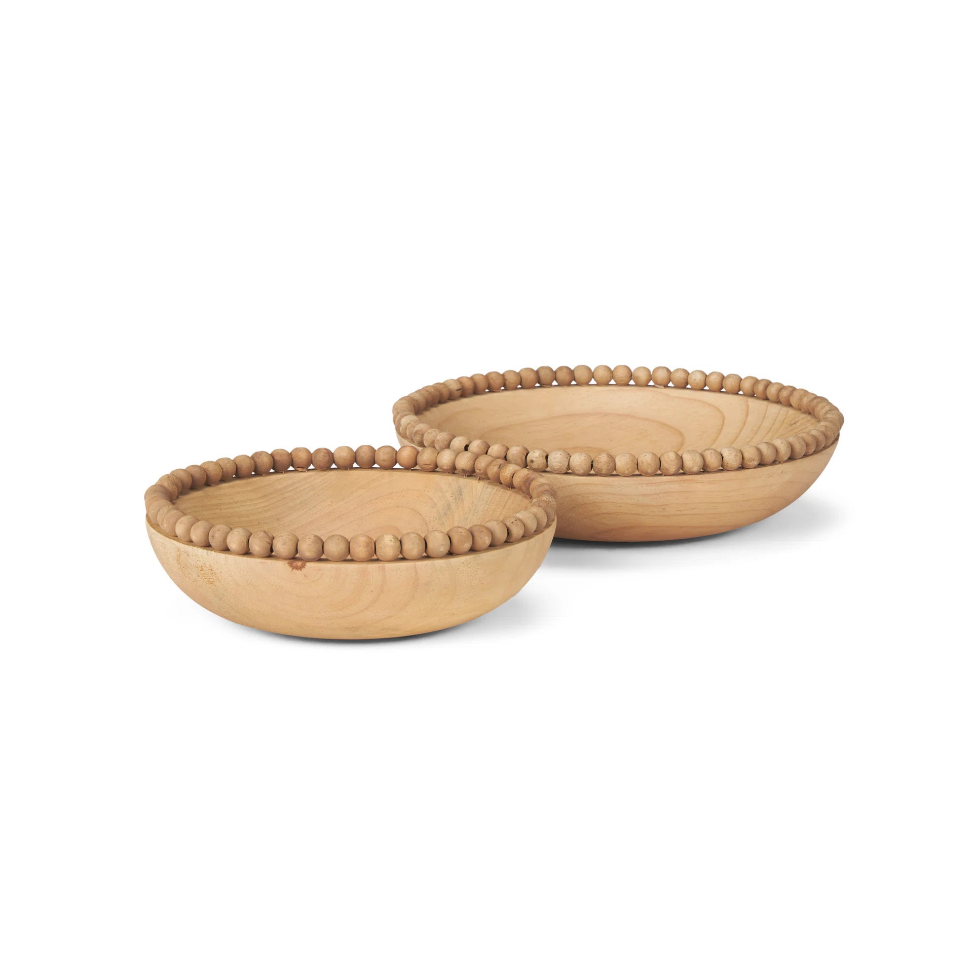 Aleandro Wood W/ Wood Beads Round Bowls | Wayfair North America