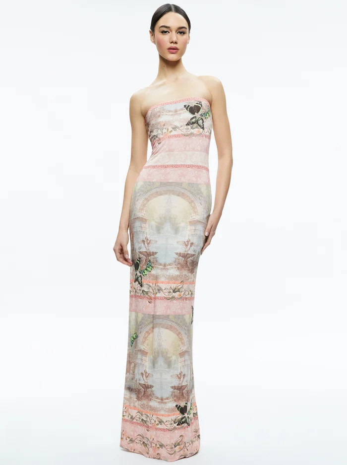 DELORA STRAPLESS MAXI DRESS | Alice + Olivia