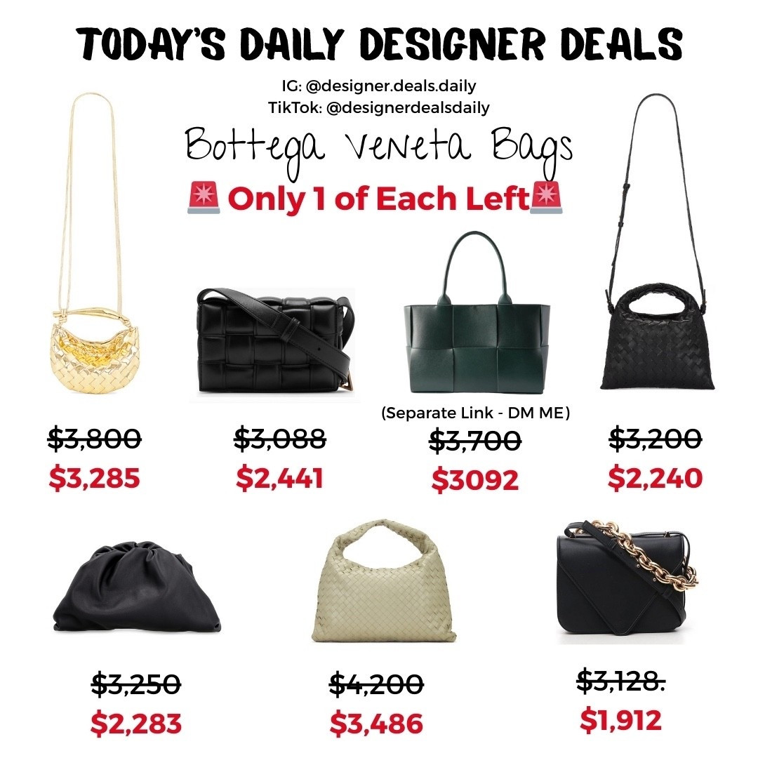 Bottega Veneta sale on Bottega Veneta bags!! Get these designer deals on designer bags before they run out. Only 1 of each left!! 

#LTKItBag #LTKSeasonal #LTKSaleAlert