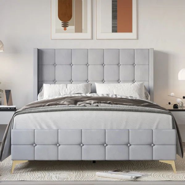 Emmagene Tufted Upholstered Low Profile Standard Bed | Wayfair North America