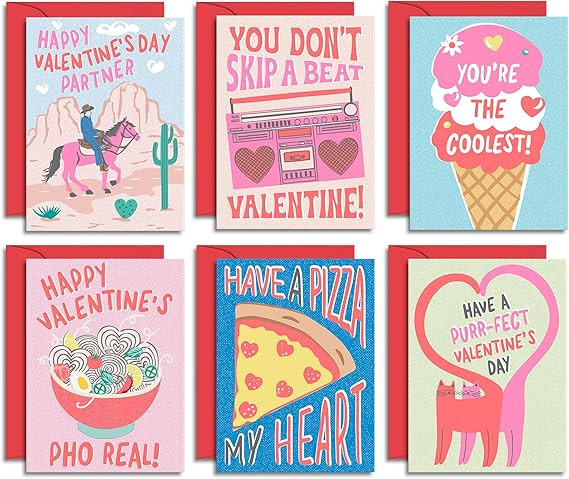 S&O Fun Happy Valentines Day Cards - Set of 24 Valentine Cards Boxed with Envelopes - Notes for G... | Amazon (US)