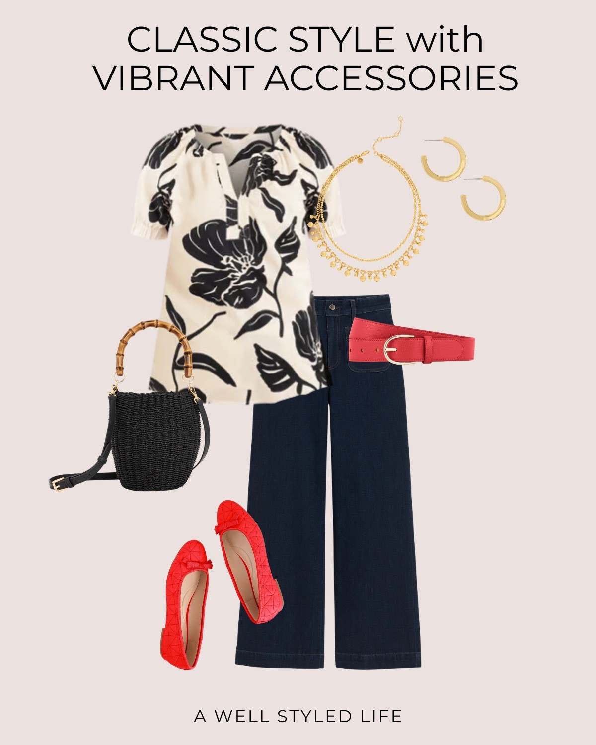 Elevated classics with a punch of color 💥 I’m loving bold accessories this season to bring fresh energy to timeless pieces. This floral blouse + dark denim combo is easy to wear and effortlessly polished. The red belt and flats add just the right amount of wow.

#LTKFallStyle #TalbotsStyle #Over50Style #ModernClassic #BoldAccessories #LTKfashion

#LTKStyleTip #LTKSeasonal #LTKOver40