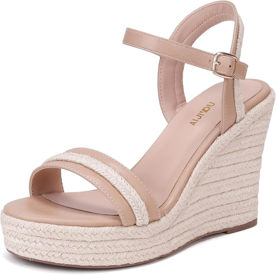 Women's Classic Summer Platform Dress Sandals Wedge Ankle Strap Round Open Toe Sandals Comfy Slop... | Amazon (US)