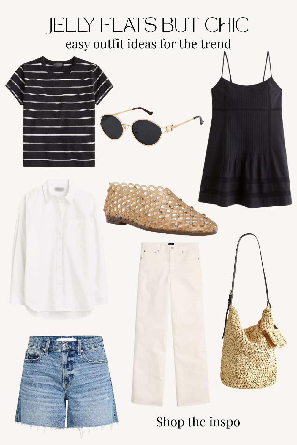 Jelly flats are one of the biggest shoe trends this summer, but styling them in a polished way is the key. This edit pairs chic jelly flats with elevated basics like relaxed denim, crisp white layers, linen-inspired neutrals, striped tees, and easy black dresses for outfit ideas that feel modern, effortless, and wearable.

jelly flats outfit ideas, jelly shoe trend, chic summer shoes, elevated casual outfits, black dress outfit ideas, striped tee outfits, white jeans outfit, relaxed denim shorts outfit, effortless summer style, coastal chic fashion, european summer outfits, polished casual outfits, classy casual style, summer capsule wardrobe, neutral summer outfits, trendy summer shoes, rich mom casual style, easy outfit formulas

#LTKootd #LTKOver40 #LTKSaleAlert