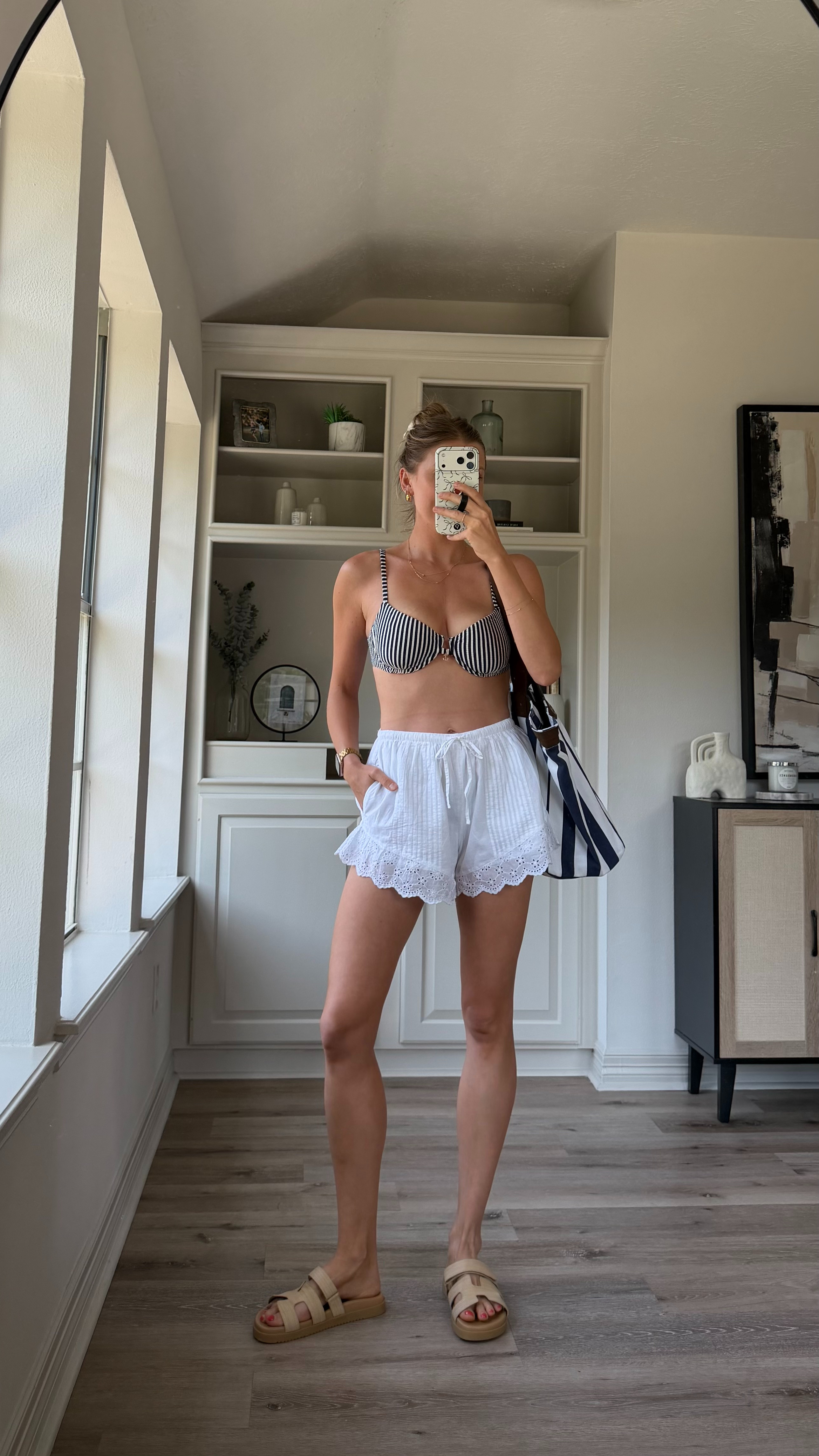 New swim! Wearing M in bikini top + S bottoms, S shorts  

 