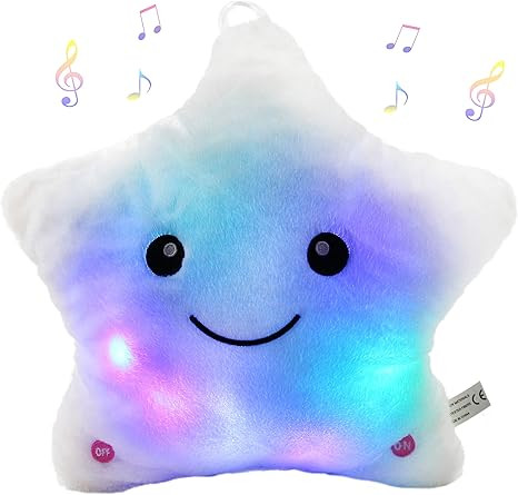 BSTAOFY 13'' Light up Musical Twinkle Star Plush Pillow, Soft Creative Lullaby Glowing Singing St... | Amazon (US)