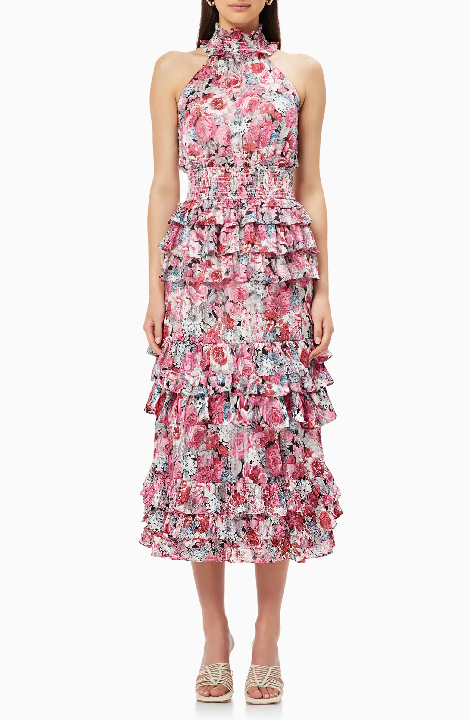 Elliatt Dunmore Floral Tiered Georgette Cocktail Dress | Nordstrom | Nordstrom