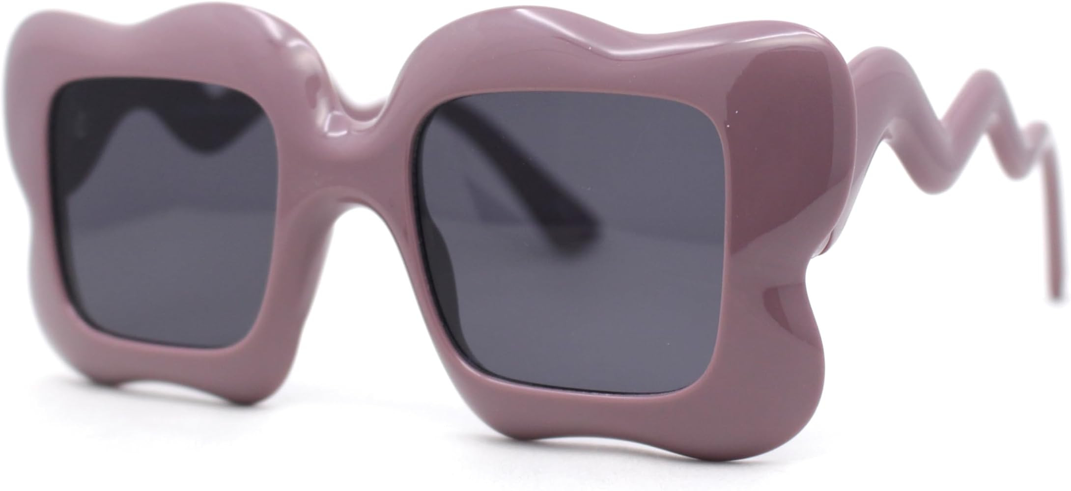 Bubbly Hazy Cloud Shape Rectangle Funky Runway Sunglasses | Amazon (US)