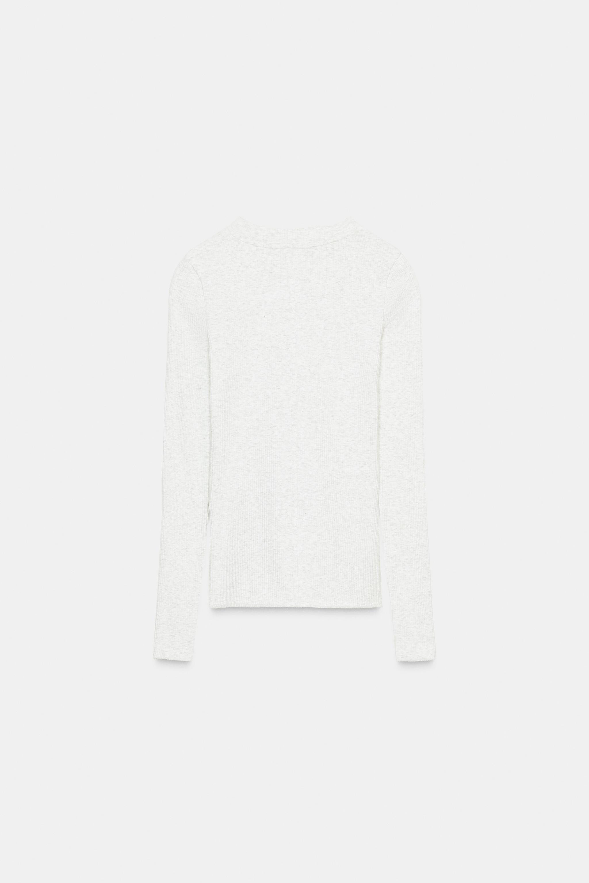 LONG SLEEVE RIBBED T-SHIRT | Zara US