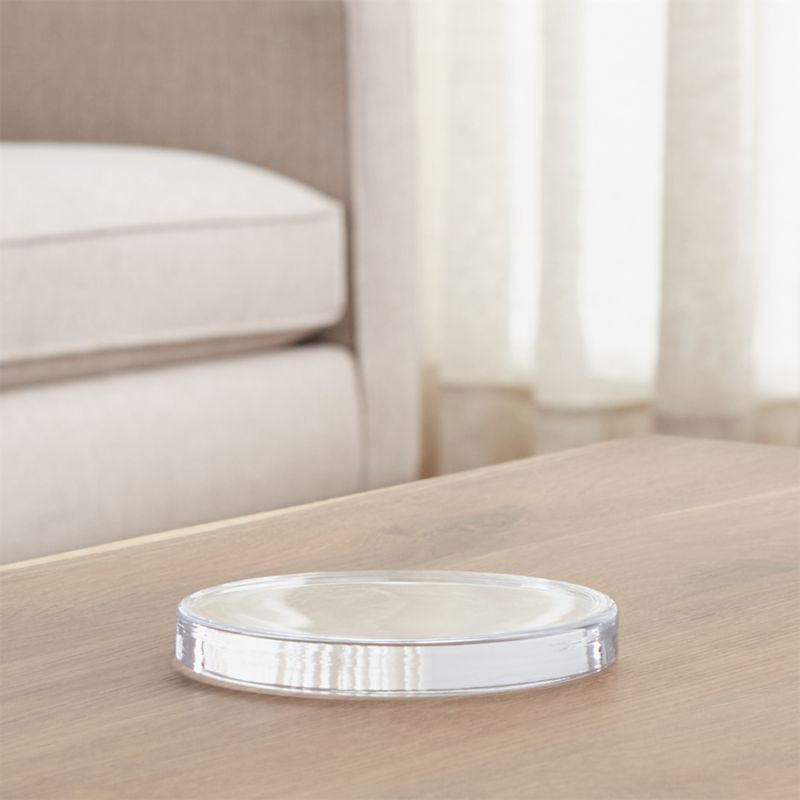 Large Round Glass Candle Plate Coaster + Reviews | Crate and Barrel | Crate & Barrel