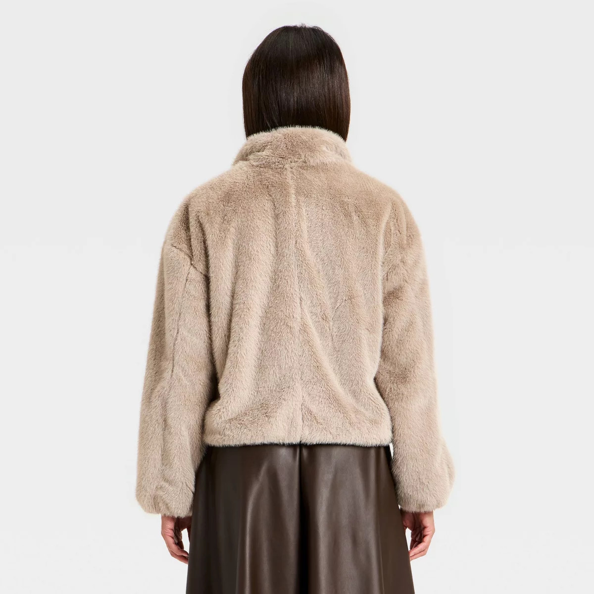 Women's Faux Fur Zip-Up Jacket - A New Day™ | Target