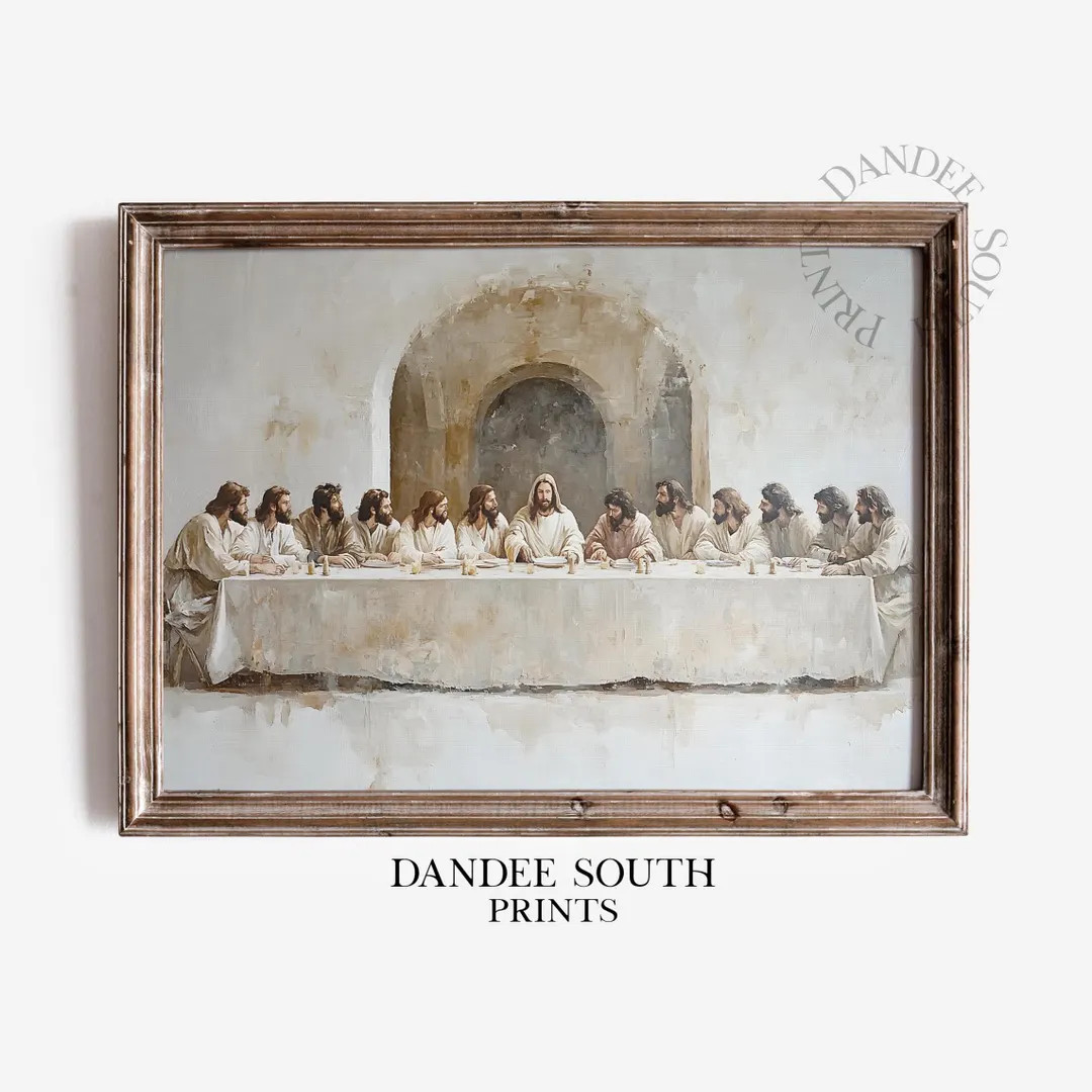 Christian Wall Art PRINTABLE, the Last Supper Digital Wall Art, Jesus and Twelve Disciples Digita... | Etsy (US)