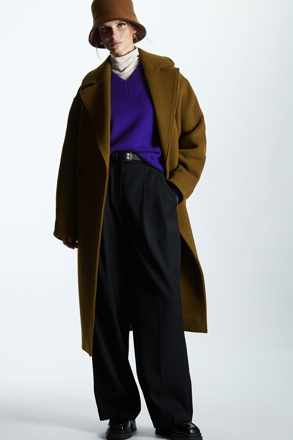 MOULDED WOOL BUCKET HAT - BROWN - Hats Scarves and Gloves - COS | COS (US)