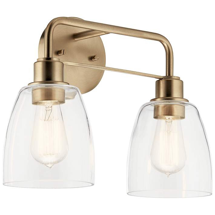 Kichler Meller 15 1/4"W Champagne Bronze 2-Light Wall Sconce - #453D6 | Lamps Plus | Lamps Plus