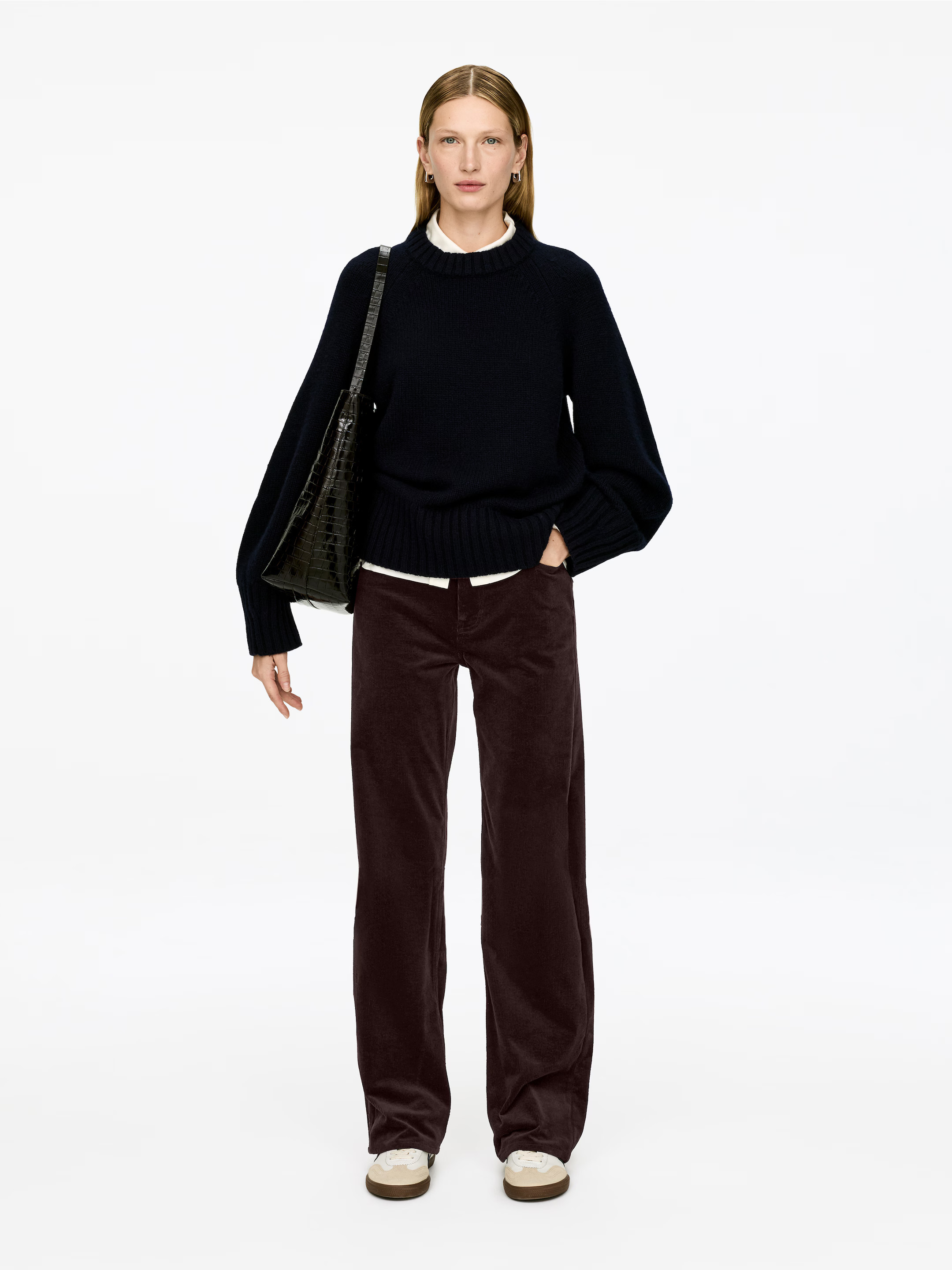 Jean large en velours côtelé CORAL | H&M (FR, IT, ES, PT, BE)