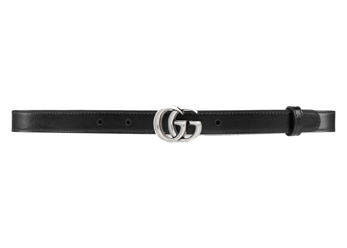 Women's Gucci GG Marmont Belt Palladiumtoned Buckle .8 Width in Black | StockX