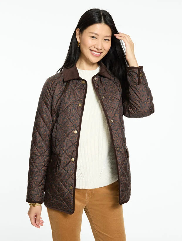 Quilted Barn Jacket - Lavish Leopard | Talbots