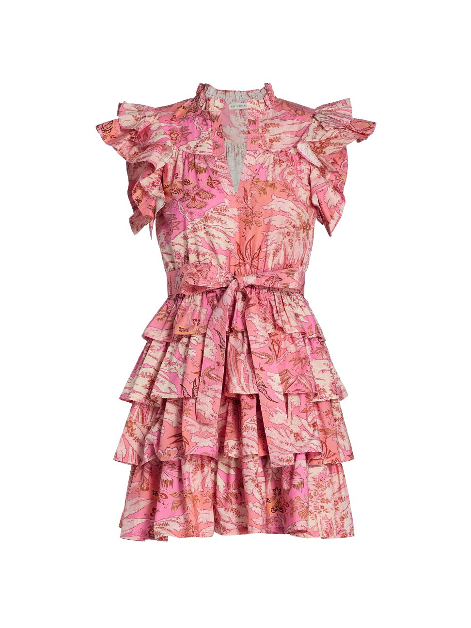 Women's Lulua Ruffle Cotton Mini Dress - Camellia - Size 6 - Camellia - Size 6 | Saks Fifth Avenue